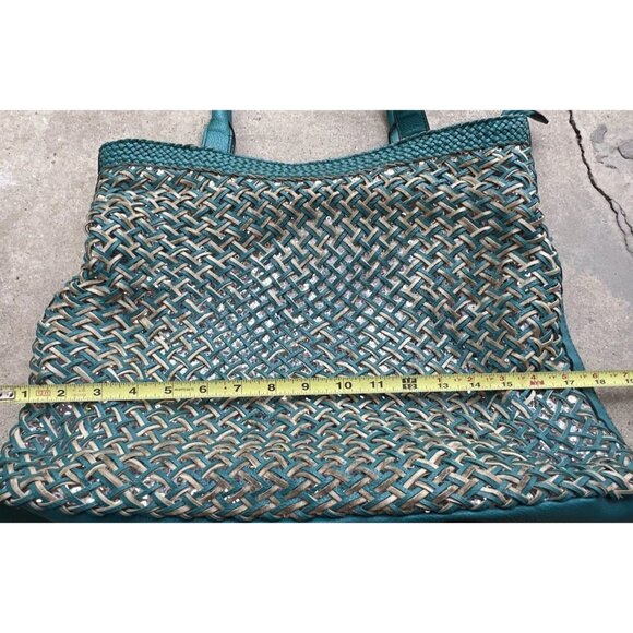 Vintage Style & Co. Sling Woven Blue Large Shoulder Bag Tote Women’s Purse - Picture 6 of 16